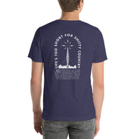 "Life's too Short for Shitty Country" Radio Tower  Unisex T-Shirt (Back Print)